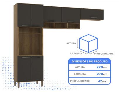 Armário de Cozinha Compacta Luciane Suíça 7 Portas - Móveis de