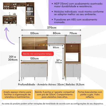 Imagem de Armário de Cozinha Compacta Modulada com Gabinete para Pia Paris Multimóveis MP2227