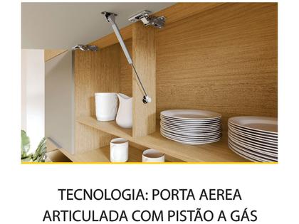 Imagem de Armário de Cozinha Compacta Nesher Realeza com Balcão 100% MDF 6 Portas 3 Gavetas