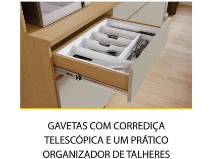 Imagem de Armário de Cozinha Compacta Nesher Realeza com Balcão 100% MDF 6 Portas 3 Gavetas