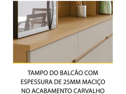 Imagem de Armário de Cozinha Compacta Nesher Realeza com Balcão 100% MDF 6 Portas 3 Gavetas