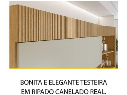 Imagem de Armário de Cozinha Compacta Nesher Realeza com Balcão 100% MDF 6 Portas 3 Gavetas