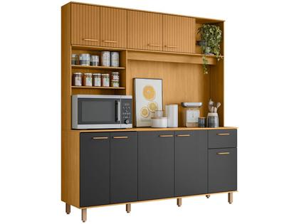 Imagem de Armário de Cozinha Compacta Poliman Móveis Núria 9 Portas 1 Gaveta