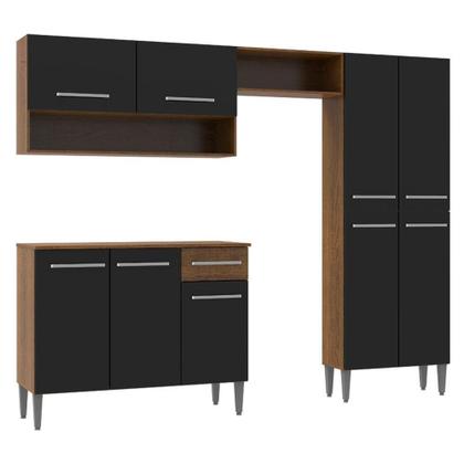 Imagem de Armário de Cozinha Compacta Rustic/Preto Emilly Pop Madesa XA