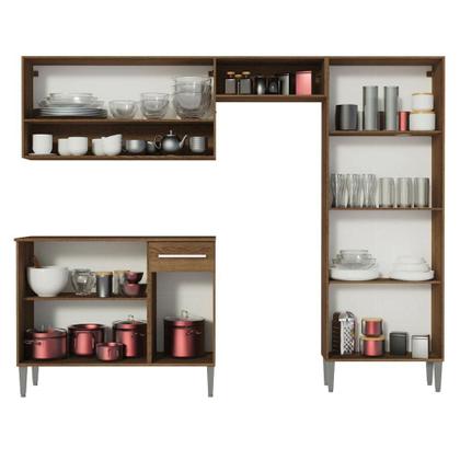 Imagem de Armário de Cozinha Compacta Rustic/Preto Emilly Pop Madesa XA