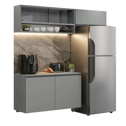 Imagem de Armário de Cozinha Compacta Suspenso 200cm Cinza Nice Madesa XA08