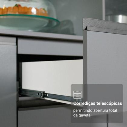 Imagem de Armário de Cozinha Compacta Suspenso 200cm Cinza Nice Madesa XA08