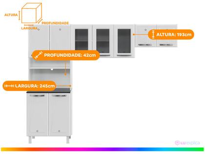 Imagem de Armário de Cozinha Compacta Telasul Cristal 9 Portas de Aço