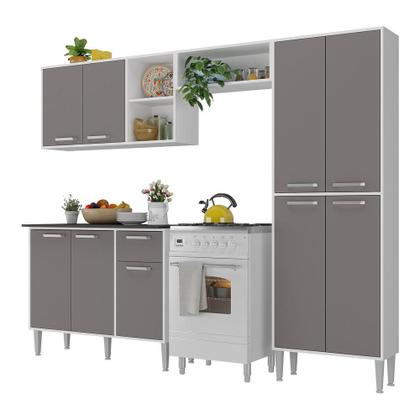 Imagem de Armário de Cozinha Compacta Xangai Plus Multimóveis Branco Fumê