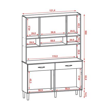 Imagem de Armário de Cozinha Compacto 8 Portas 2 Gavetass com Nicho Vogue Kits Paraná