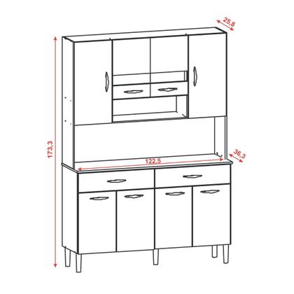 Imagem de Armário de Cozinha Compacto 8 Portas 2 Gavetass com Nicho Vogue Kits Paraná