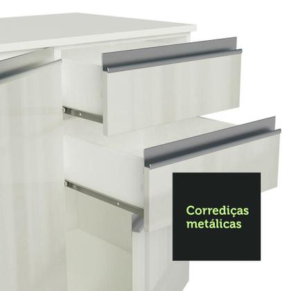 Imagem de Armário de Cozinha Completa 100% MDF 250 cm Frentes Branco Brilho Smart Madesa 02