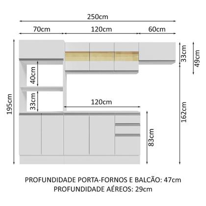 Imagem de Armário de Cozinha Completa 100% MDF 250cm Smart Madesa 03