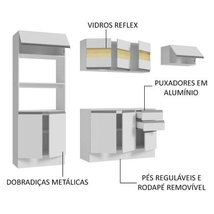 Imagem de Armário de Cozinha Completa 100% MDF 250cm Smart Madesa 03