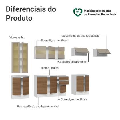 Imagem de Armário de Cozinha Completa 100% MDF 300 cm Smart Madesa 04