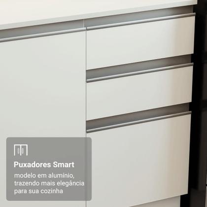 Imagem de Armário de Cozinha Completa 100% MDF 310 cm Branco Smart 01 XA
