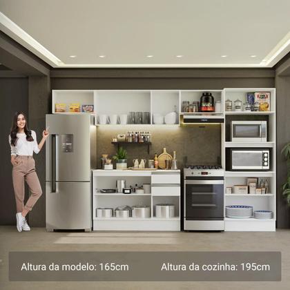 Imagem de Armário de Cozinha Completa 100% MDF 310 cm Branco Smart 01 XA