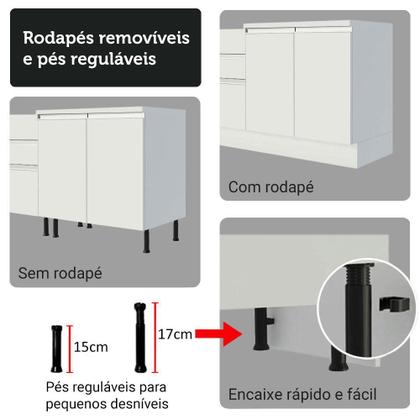 Imagem de Armário de Cozinha Completa 100% MDF 310 cm Branco Smart 01 XA