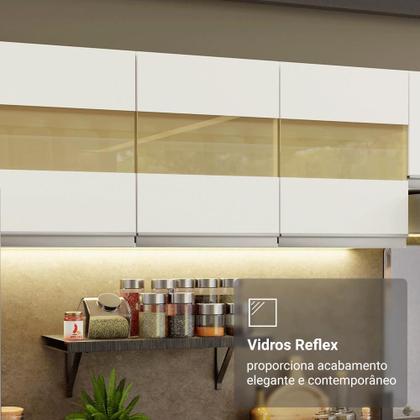 Imagem de Armário de Cozinha Completa 100% MDF 310 cm Branco Smart 01 XA