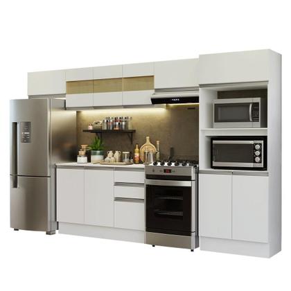 Imagem de Armário de Cozinha Completa 100% MDF 310 cm Branco Smart 01 XA
