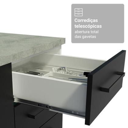 Imagem de Armário de Cozinha Completa 190cm com Cristaleira Branco/Preto Agata Madesa 01