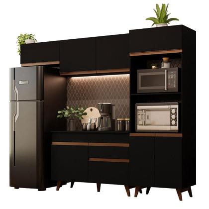 Imagem de Armário de Cozinha Completa 260cm Preto Reims Madesa 08