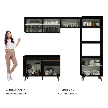 Imagem de Armário de Cozinha Completa 260cm Preto Reims Madesa 09