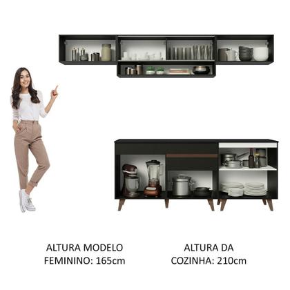 Imagem de Armário de Cozinha Completa 260cm Preto Reims Madesa 11