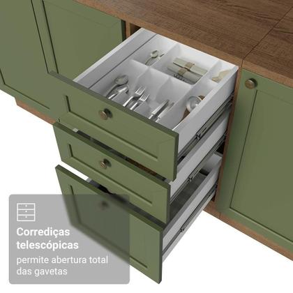 Imagem de Armário De Cozinha Completa 270 Cm Rustic/verde Vik Madesa.