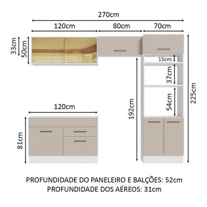 Imagem de Armário de Cozinha Completa 270cm Agata Madesa 05