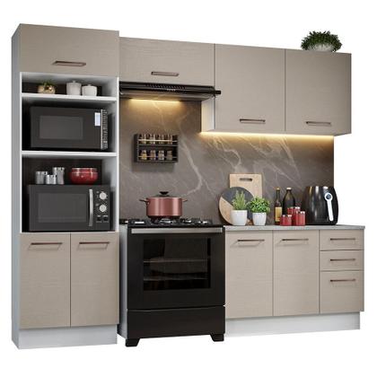 Imagem de Armário de Cozinha Completa 270cm Branco/Crema Agata Madesa 07