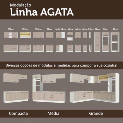 Imagem de Armário de Cozinha Completa 270cm Branco/Crema Agata Madesa 07