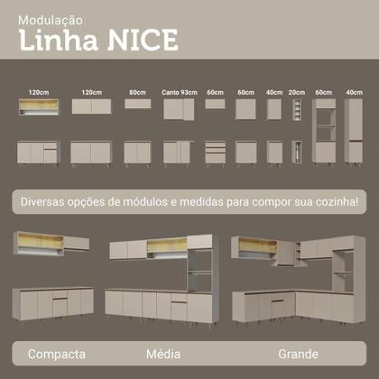Imagem de Armário De Cozinha Completa 300 Cm Suspenso Nice Madesa 03 Crema
