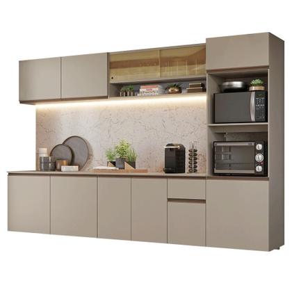 Imagem de Armário De Cozinha Completa 300 Cm Suspenso Nice Madesa 03 Crema