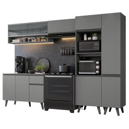 Imagem de Armário de Cozinha Completa 300cm Cinza Nice Madesa 09