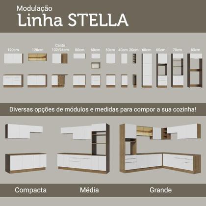 Imagem de Armário de Cozinha Completa 310cm Rustic/Branco Stella Madesa 01