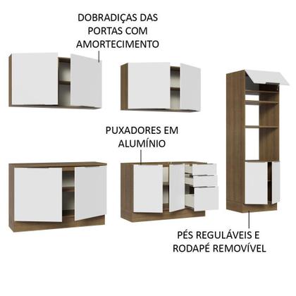 Imagem de Armário de Cozinha Completa 310cm Rustic/Branco Stella Madesa 01