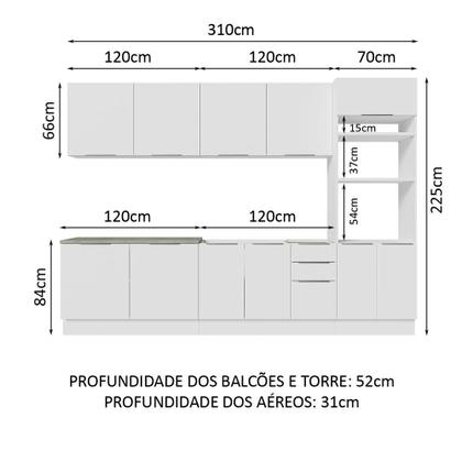 Imagem de Armário de Cozinha Completa 310cm Stella Madesa 01