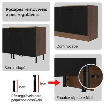 Imagem de Armário de Cozinha Completa 340cm Rustic/Preto Agata Madesa 01