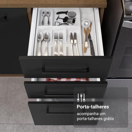 Imagem de Armário de Cozinha Completa 340cm Rustic/Preto Agata Madesa 01