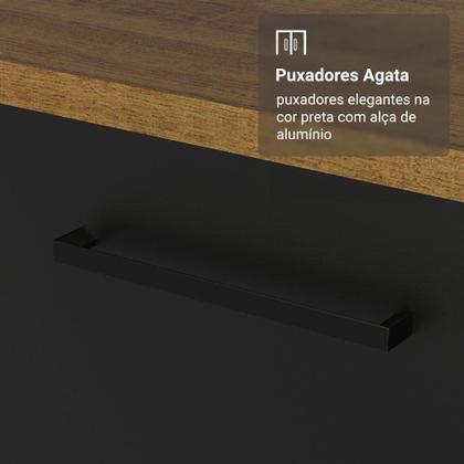 Imagem de Armário de Cozinha Completa 340cm Rustic/Preto Agata Madesa 01