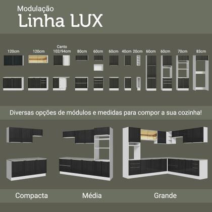 Imagem de Armário de Cozinha Completa 400cm Branco/Preto Lux da Thauane Madesa