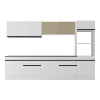 Imagem de Armário De Cozinha Completa 5 Peças Com Rodapé Mp2175 Made Multimóveis Branco/preto Branco/preto