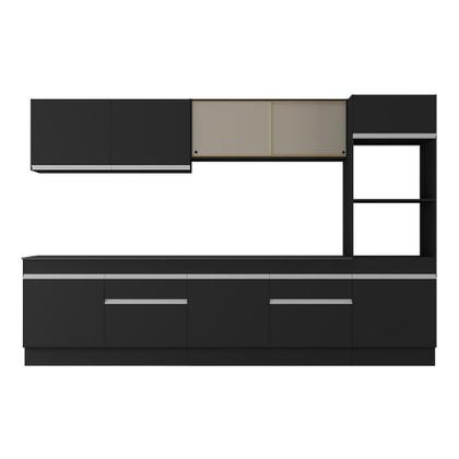 Imagem de Armário De Cozinha Completa 5 Peças Com Rodapé Mp2175 Made Multimóveis Preto/branco Preto/branco