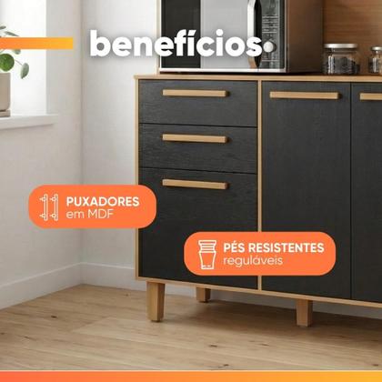 Armário de Cozinha Completa 6 Portas 2 Gavetas Porto - PB ZANZINI