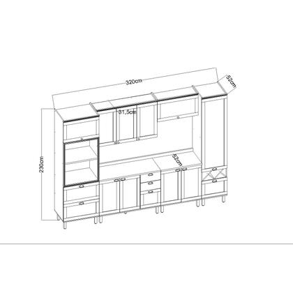 Imagem de Armário de Cozinha Completa Americana 7 peças Ayla 59 Iluminata Genialflex