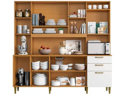 Imagem de Armário de Cozinha Completa Aramóveis Kit Mega 9 Portas 2 Gavetas