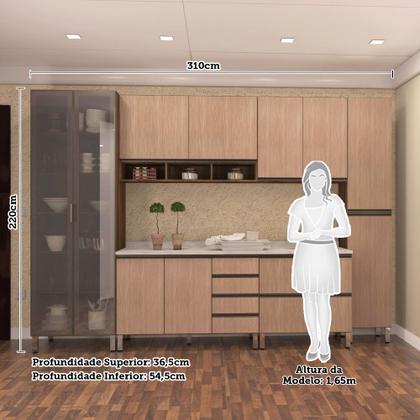 Imagem de Armário de Cozinha Completa com 6 Peças e Tampo Jade Luciane Móveis