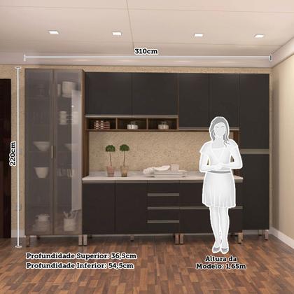 Imagem de Armário de Cozinha Completa com 6 Peças e Tampo Jade Luciane Móveis