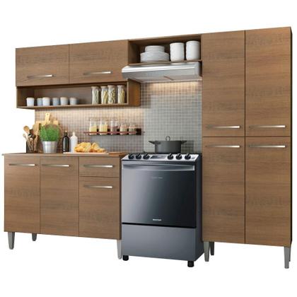 Imagem de Armário de Cozinha Completa com Armário e Balcão 229cm Emilly Madesa
